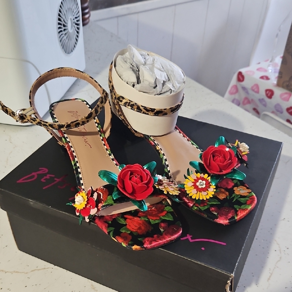 Betsey Johnson Multicolor Floral Sandals
